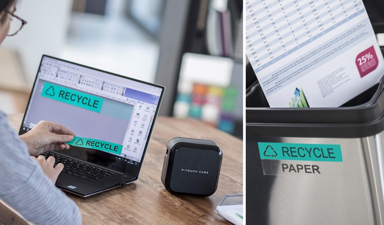 Kierrätys helpottuu, kun merkkaat paperinkeräysastian selkeästi.